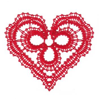 Preview: 550 Klöppelbrief Anhänger "Ich schenk dir mein Herz"